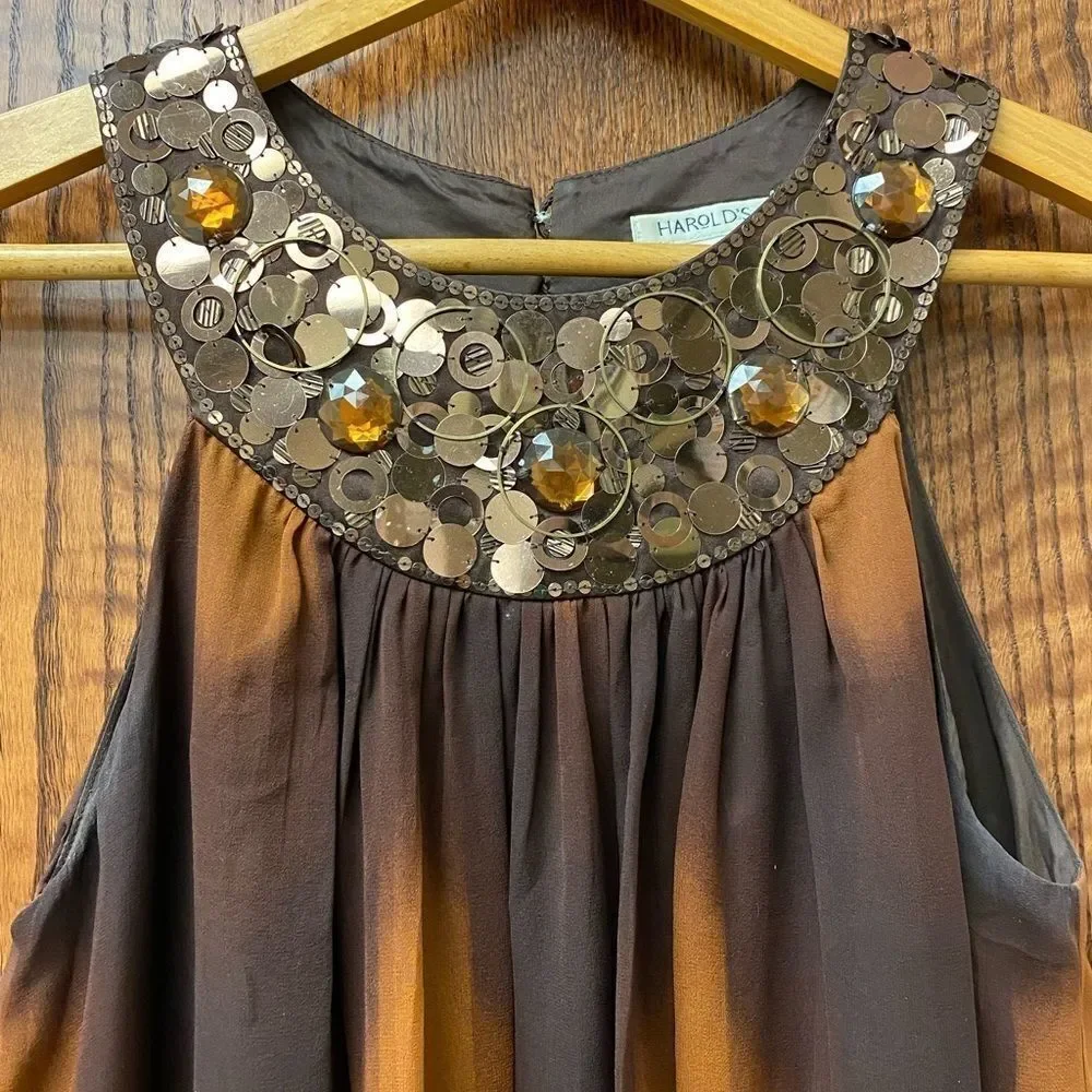 Harold’s halter neckline sleeveless silk tie dye mini dress - Picture 3 of 6
